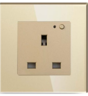 Tuya 13A UK WiFi Wall Socket with Power Metering, Tempered Glass, Fire-Proof PC, Alexa & Google, Energy Monitor, AC 100-240V, SmartLife App